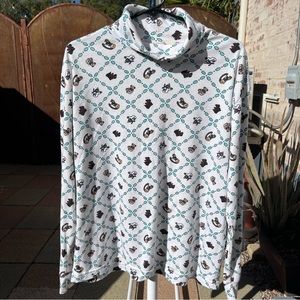 Dope Printed Turtle Neck, Size XL 
By: Carriage Court Sport